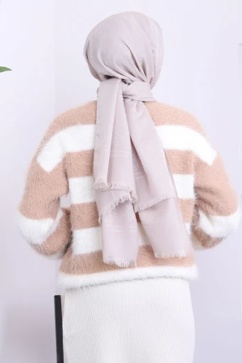 Vizon Çizgili Peluş Sakal Tiko Kazak