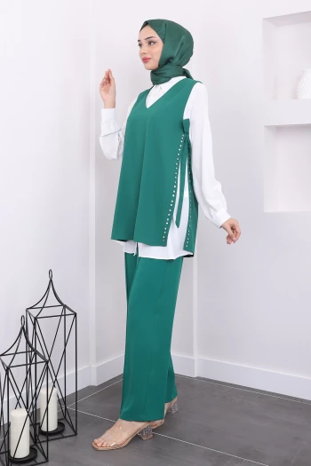 Yan Detaylı Üçlü Takım