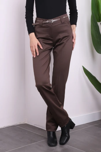 Kahverengi Kalem Kumaş Pantolon