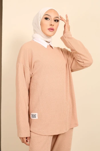 Pudra Armalı Yırtmaçlı Takım