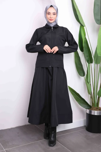 Siyah Etekli Ceket Bondit Takım