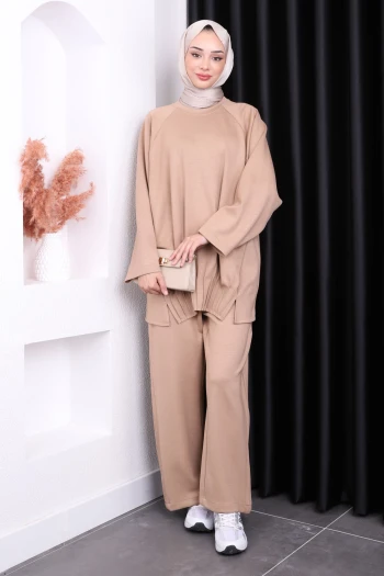 Vizon Nervürlü Pantolonlu Oys Takım