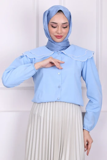 Bebe Mavi Bebe Yaka Terikotan Gömlek