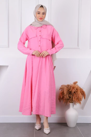 Pembe Gömlek Etekli Modal Takım