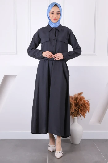 Siyah Gömlek Etekli Modal Takım