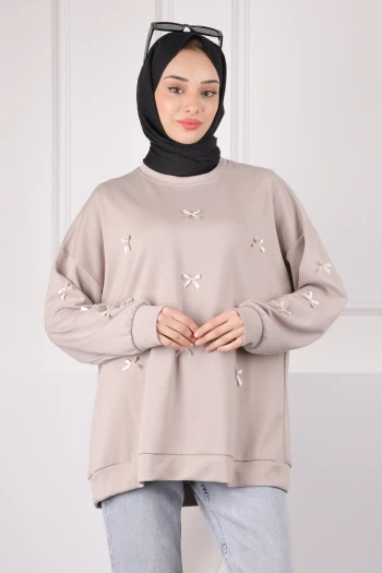 Vizon Kurdele Detaylı Modal Sweat