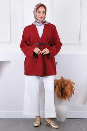 Bordo Astarlı Ceket