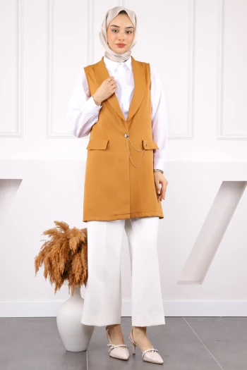 Camel Duble Zincirli Yelek