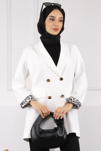 Ekru Kravuze Yaka Blazer Ceket