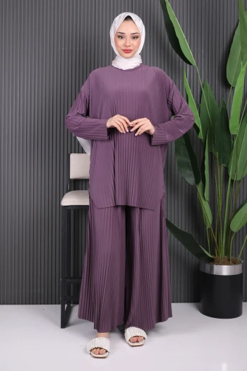 Gül Kurusu Piliseli Sandy Tunik Pantolon Takım
