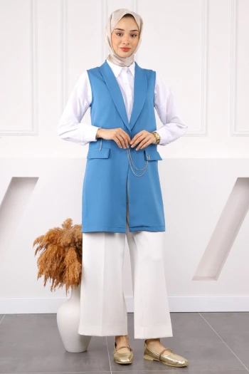 İndigo Duble Zincirli Yelek