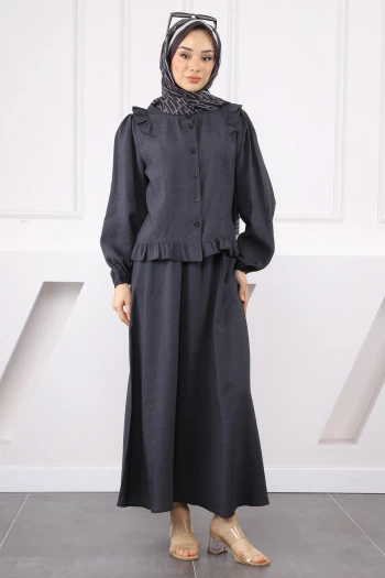 Antrasit Gömlek Etekli Takım