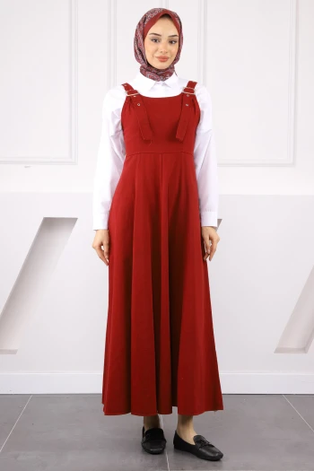 Bordo Fermuar Detaylı Gabardin Jile