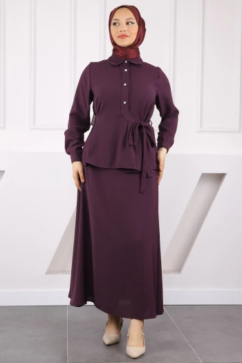 Mürdüm Önü Taş Detaylı Linda Tunik