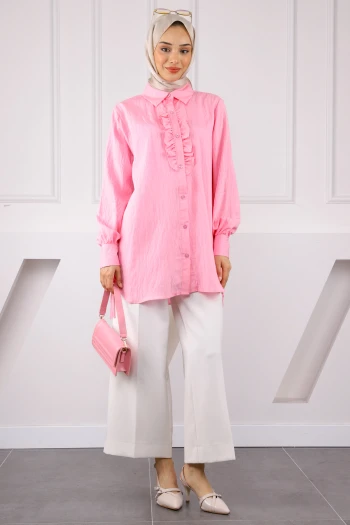 Pudra Kol Bağlamalı Gömlek