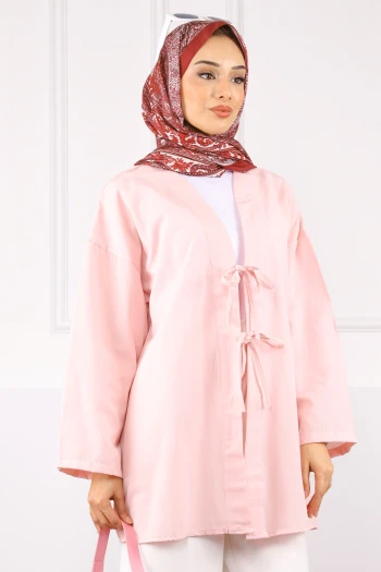 Pudra Ön Bağlamalı Kimono