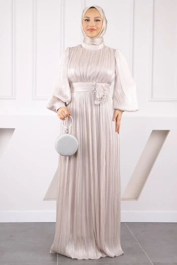 Taş Piliseli Taşlı Şifon Abiye