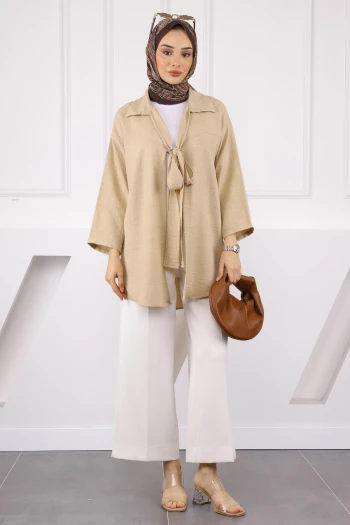 Vizon Ön Bağlamalı Kimono