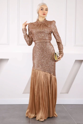 Vizon Payetli Eteği Piliseli Abiye