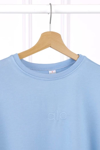 Bebe Mavi Nakışlı Kısa Kol Modal T-Shirt