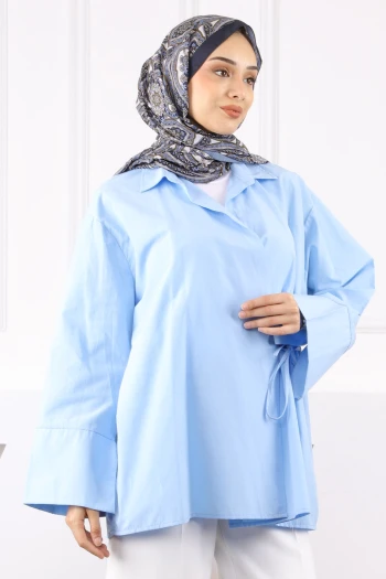 Bebe Mavi Yandan Bağlamalı Kimono