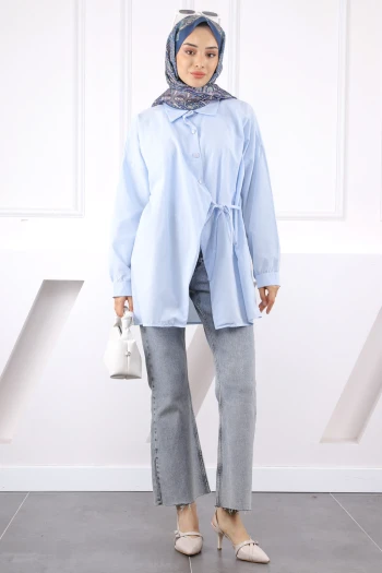Bebe Mavi Yandan Bağlamalı Modal Tunik