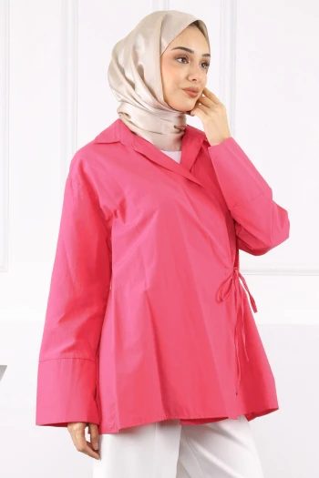 Fuşya Yandan Bağlamalı Kimono