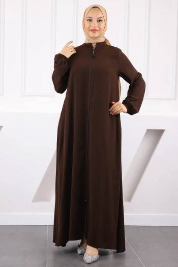 Kahverengi Kol Lastikli Ferace