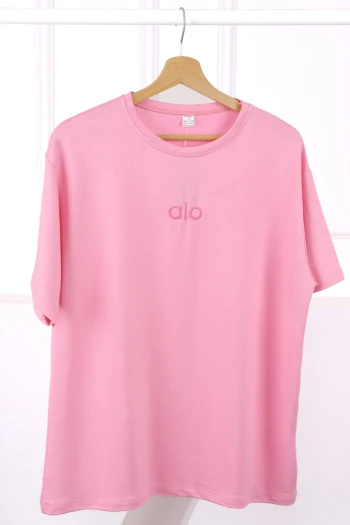 Pembe Nakışlı Kısa Kol Modal T-Shirt