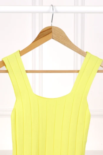 Sarı Fitilli Kare Yaka Bluz