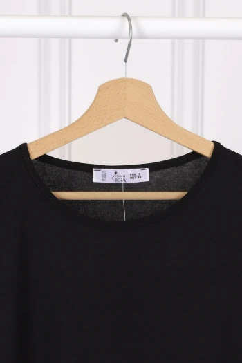 Siyah Sıfır Kol İçlik Tunik