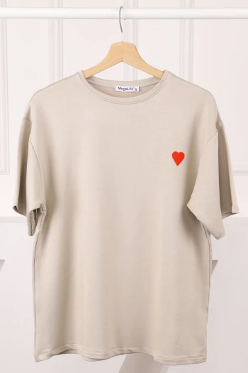 Taş Nakışlı Kısa Kol Modal T-Shirt