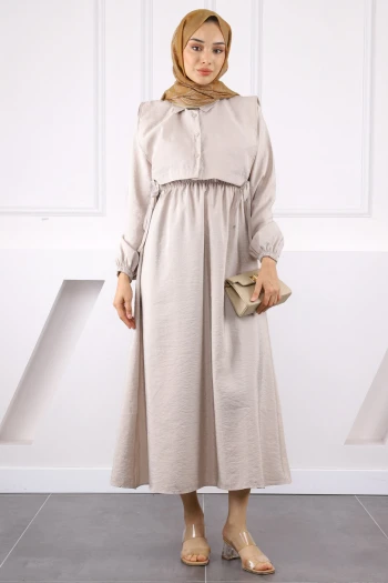 Taş Süveterli Elbise Kombin Takım