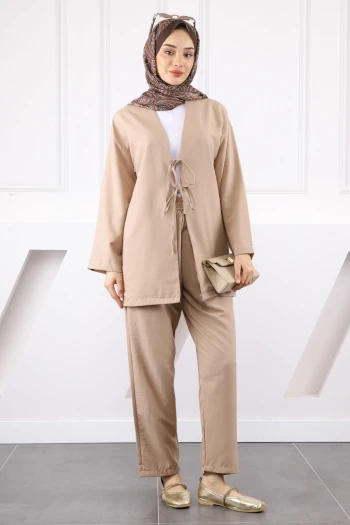 Vizon Kimono Pantolonlu Modal Takım