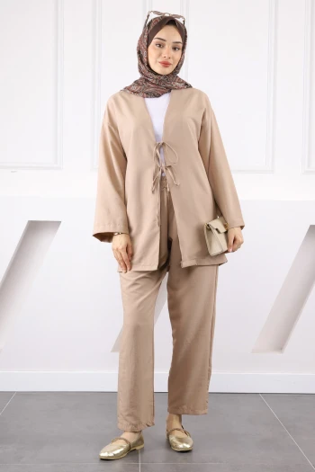 Vizon Kimono Pantolonlu Modal Takım