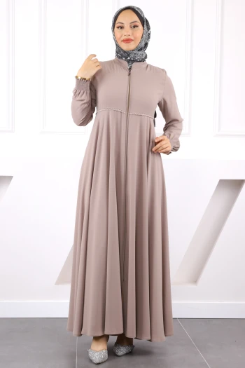 Vizon Kol Gipeli Fermuarlı Ferace