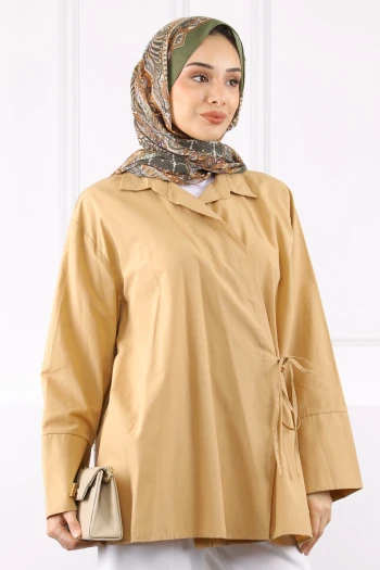 Vizon Yandan Bağlamalı Kimono