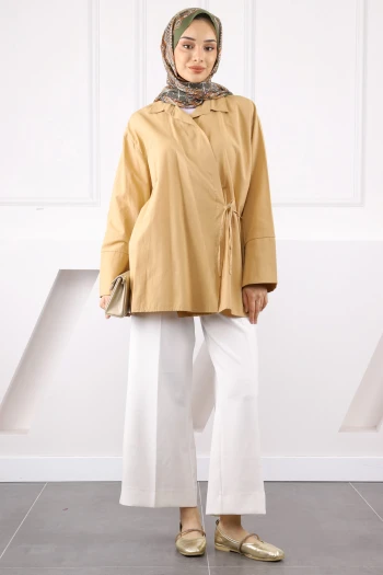 Vizon Yandan Bağlamalı Kimono