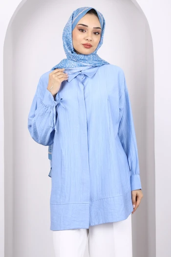 Bebe Mavi Kol Bağlamalı Tunik