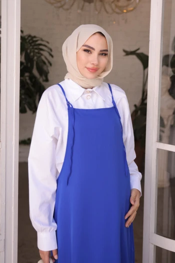 Saks Mavi İp Askılı Jile