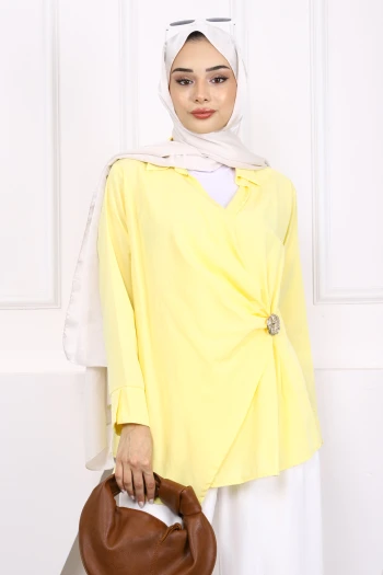 Sarı Toka Detaylı Kimono