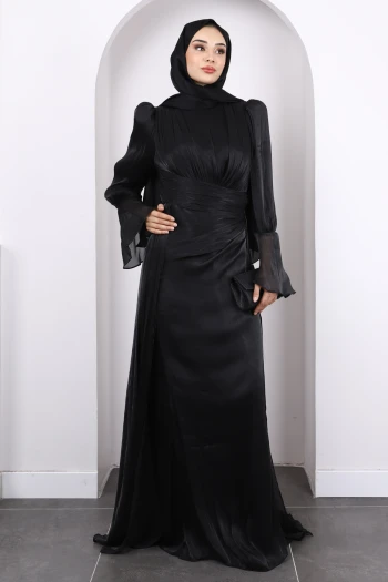 Siyah Kol Detaylı Abiye