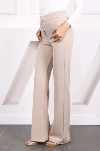 Taş Çimalı Likralı İspanyol Paça Pantolon