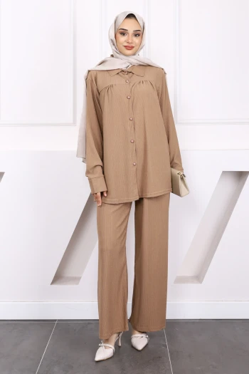 Vizon Bürümcük Gömlek Pantolonlu Takım