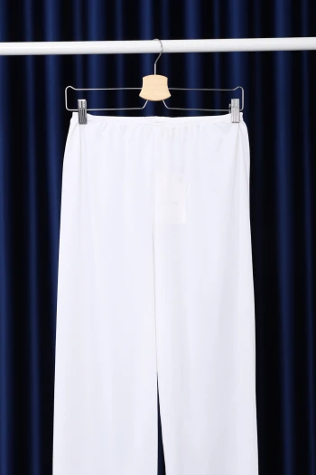 Beyaz Bel Lastikli Pantolon Astar