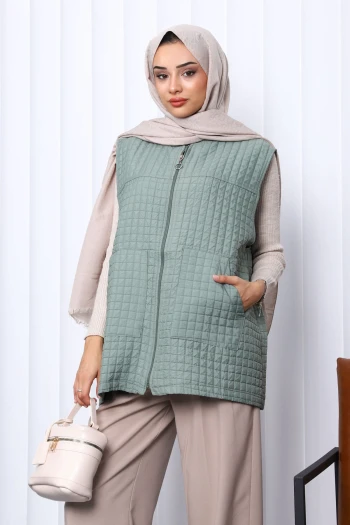 Çağla Kapitone Astarlı Yelek