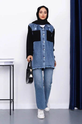 Siyah Kot Garnili Triko Hırka