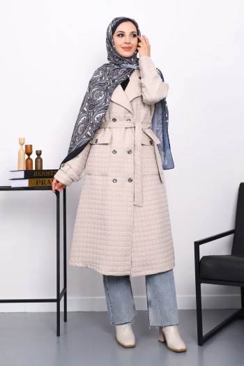 Taş Kapitone Kuşaklı Kaban