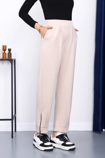 Taş Paça Fermuarlı Cepli Modal Pantolon