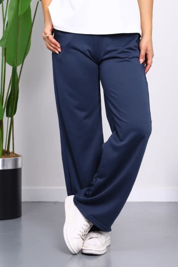 Antrasit Bel Lastikli İki İplik Palazzo Eşofman Alt